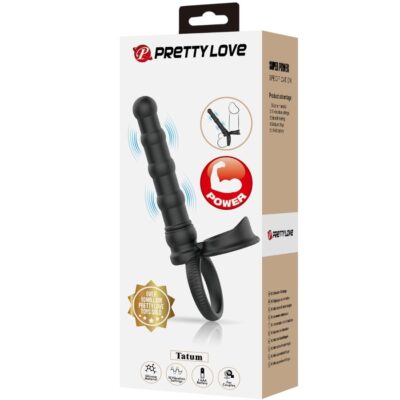 Pretty love - anel vibratório para pênis tatum com plug 10 vibrações preto pretty love caliente. Pt