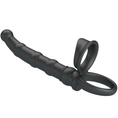 Alternative view of PRETTY LOVE - ANEL VIBRATÓRIO PARA PÊNIS TATUM COM PLUG 10 VIBRAÇÕES PRETO
