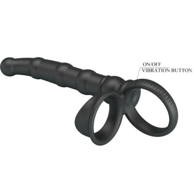 Pretty love - anel vibratório para pênis tatum com plug 10 vibrações preto pretty love caliente. Pt