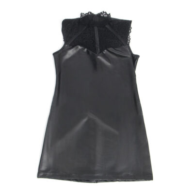 Subblime - 957551 vestido de couro com gola de renda preto l/xl subblime dresses caliente. Pt