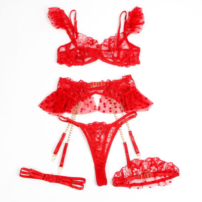 Subblime - 957506 conjunto de sutiã e liga de renda vermelho s/m subblime sets caliente. Pt