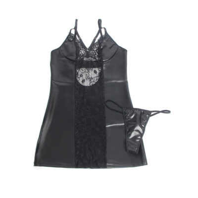 Subblime - 957537 vestido de couro com renda floral preto l/xl subblime dresses caliente. Pt
