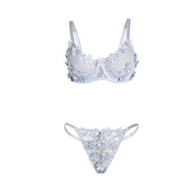 Subblime - 957629 conjunto de sutiã e calcinha bordados com flores azul celeste s/m subblime sets caliente. Pt