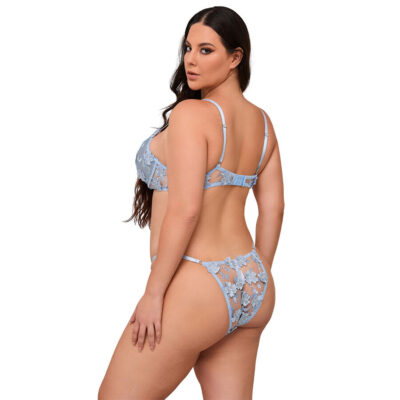 Subblime - 957636 conjunto de sutiã e calcinha bordados com flores azul celeste l/xl subblime sets caliente. Pt