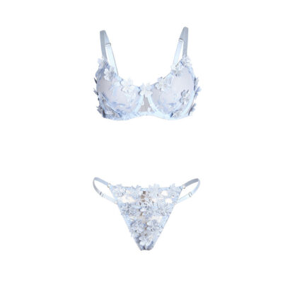 Subblime - 957636 conjunto de sutiã e calcinha bordados com flores azul celeste l/xl subblime sets caliente. Pt