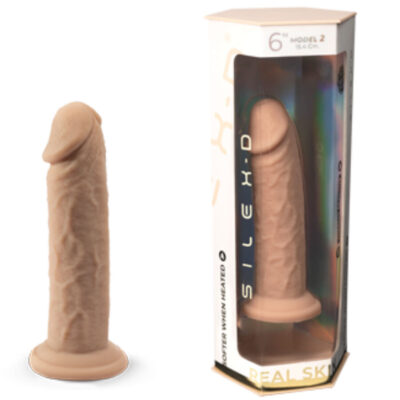 Silexd - modelo de pênis realístico 2 silicone termorativo premium 15,4 cm silexd caliente. Pt