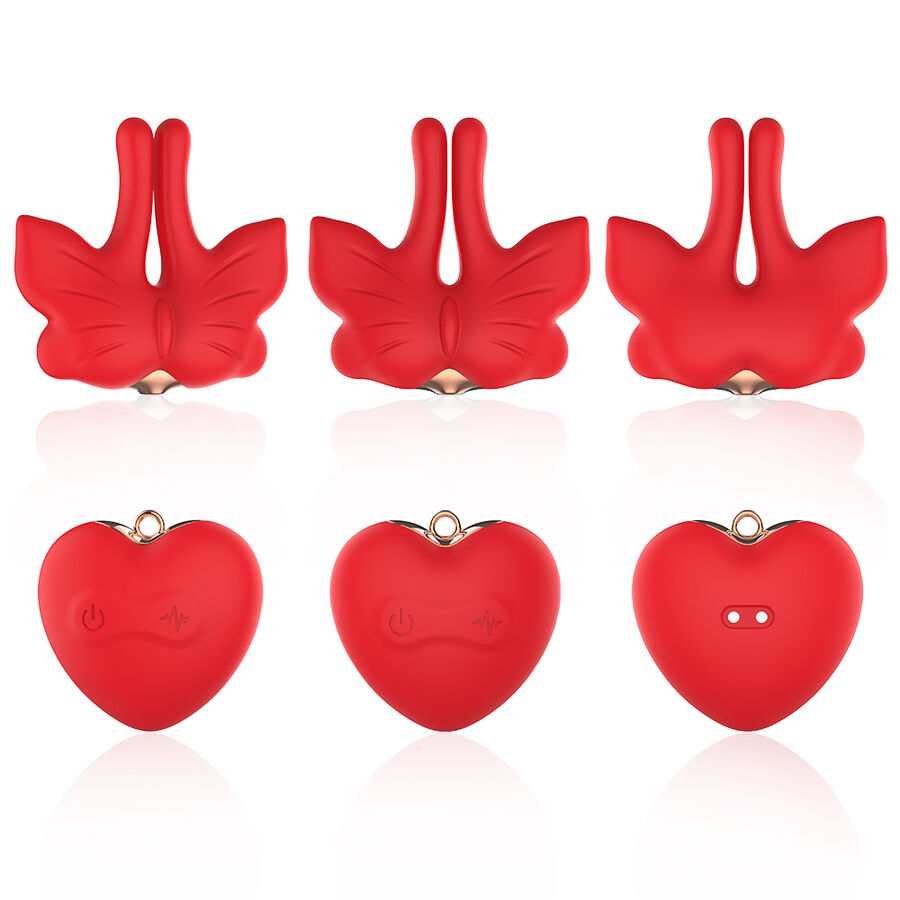 ARMONY - GRAMPOS MAGNÉTICOS PARA MAMILOS COM VIBRAÇÃO FORMATO BORBOLETA VERMELHO 8 Armony - grampos magnéticos para mamilos com vibração formato borboleta vermelho - image 8