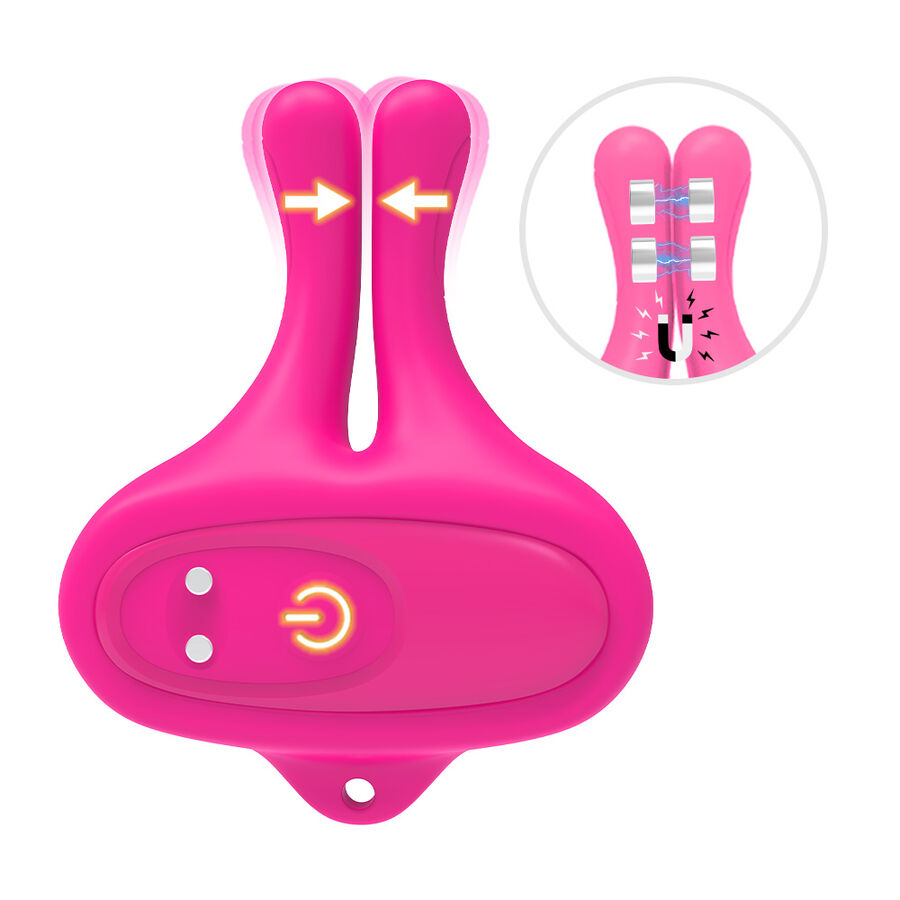 ARMONY - GRAMPOS MAGNÉTICOS DE MAMILOS COM VIBRAÇÃO EM FORMA DE COELHO ROSA 5 Armony - grampos magnéticos de mamilos com vibração em forma de coelho rosa - image 5