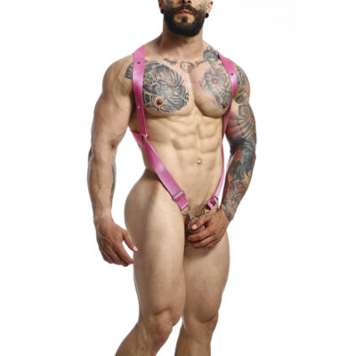 Mob - dngeon cross back harness rosa tamanho único mob caliente. Pt