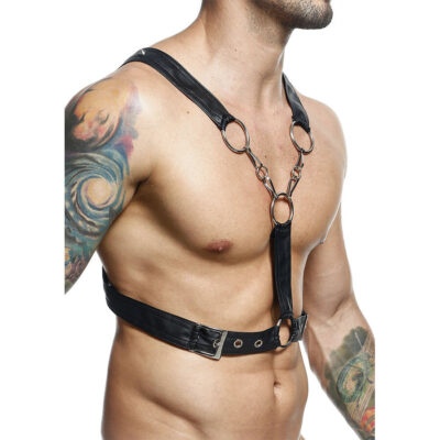 Alternative view of MOB - DNGEON CROSSED BLACK CHAIN HARNESS TAMANHO ÚNICO