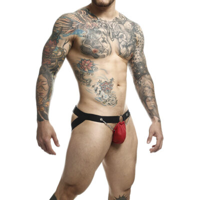 Mob - dngeon vermelho jockstrap com correntes tamanho único mob caliente. Pt