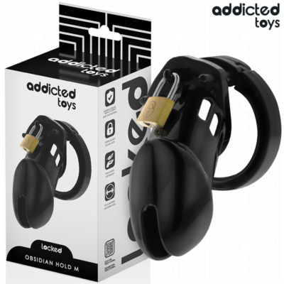 ADDICTED TOYS LOCKED - GAIOLA DE PÊNIS DE OBSIDIANA TAMANHO M