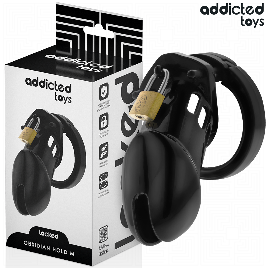 ADDICTED TOYS LOCKED - GAIOLA DE PÊNIS DE OBSIDIANA TAMANHO M 1 Addicted toys locked - gaiola de pênis de obsidiana tamanho m