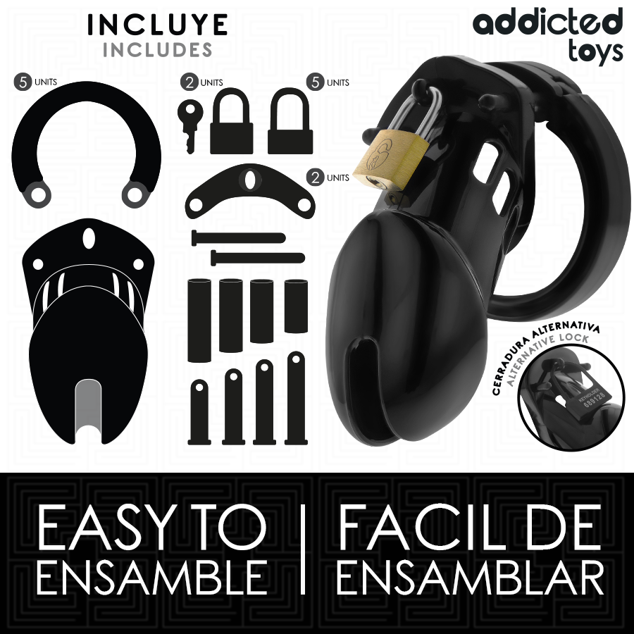 ADDICTED TOYS LOCKED - GAIOLA DE PÊNIS DE OBSIDIANA TAMANHO M 5 Addicted toys locked - gaiola de pênis de obsidiana tamanho m - image 5