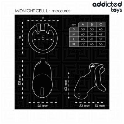 ADDICTED TOYS LOCKED - GAIOLA PENIANA MINDNIGHT CELL, TAMANHO L 11 Addicted toys locked - gaiola peniana mindnight cell, tamanho l addicted toys locked caliente. Pt