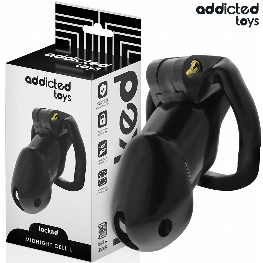 ADDICTED TOYS LOCKED - GAIOLA PENIANA MINDNIGHT CELL, TAMANHO L 1 Addicted toys locked - gaiola peniana mindnight cell, tamanho l