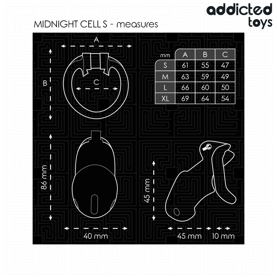 ADDICTED TOYS LOCKED - GAIOLA PENIANA MINDNIGHT CELL TAMANHO S 5 Addicted toys locked - gaiola peniana mindnight cell tamanho s - image 5