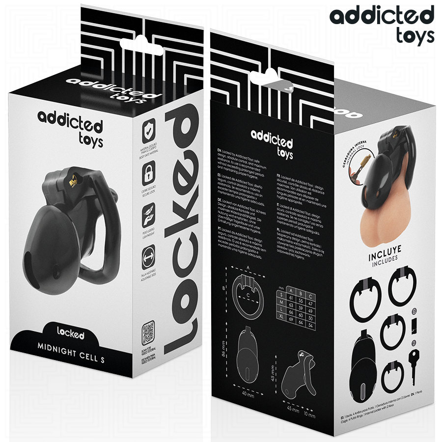 ADDICTED TOYS LOCKED - GAIOLA PENIANA MINDNIGHT CELL TAMANHO S 6 Addicted toys locked - gaiola peniana mindnight cell tamanho s - image 6