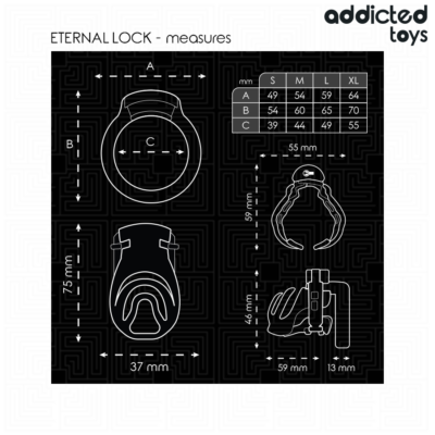 Addicted toys locked - gaiola para pênis com trava eterna 9 cm addicted toys locked caliente. Pt