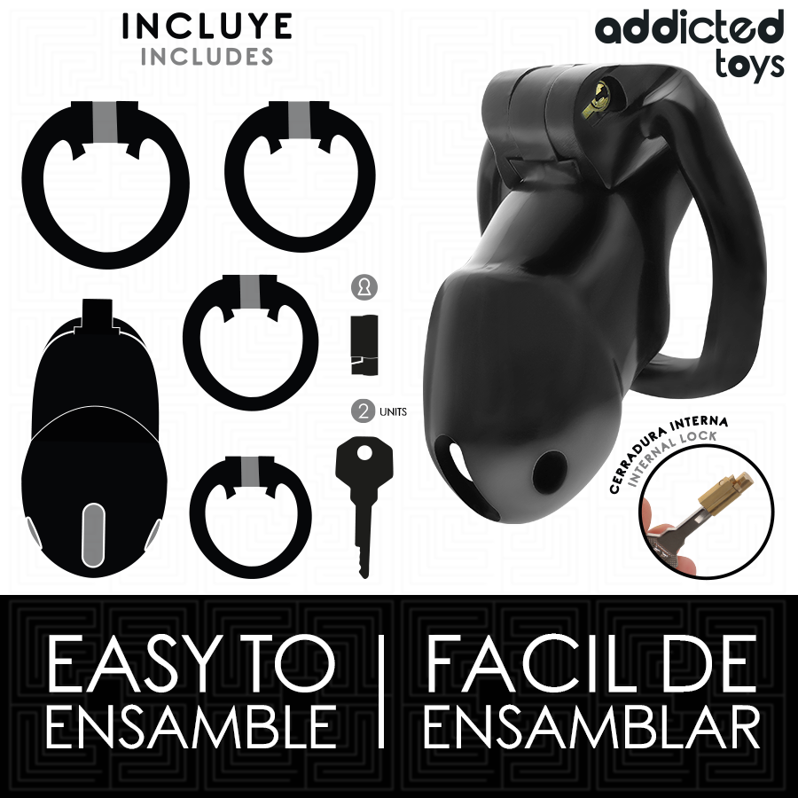 ADDICTED TOYS LOCKED - GAIOLA PENIANA MINDNIGHT CELL, TAMANHO M 4 Addicted toys locked - gaiola peniana mindnight cell, tamanho m - image 4