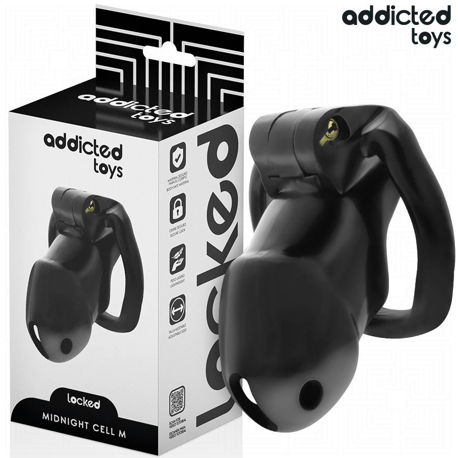 ADDICTED TOYS LOCKED - GAIOLA PENIANA MINDNIGHT CELL, TAMANHO M 1 Addicted toys locked - gaiola peniana mindnight cell, tamanho m