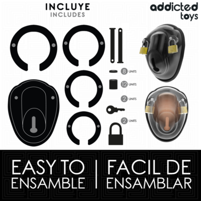 Addicted toys locked - gaiola de contenção sem chave para pênis 11,5 cm addicted toys locked caliente. Pt