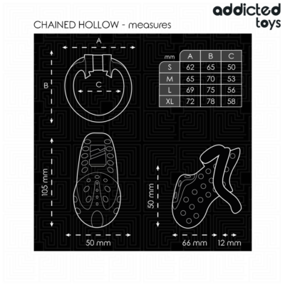 Addicted toys locked - gaiola de pênis oco com corrente 10,5 cm addicted toys locked caliente. Pt