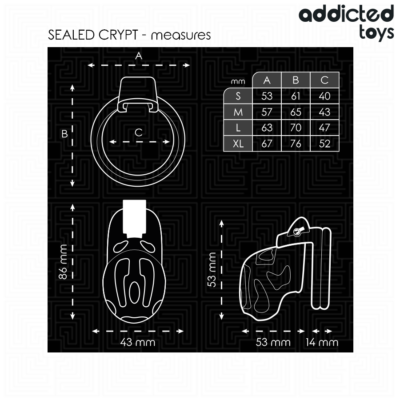 Addicted toys locked - gaiola de pênis crypt selada 8 cm addicted toys locked caliente. Pt