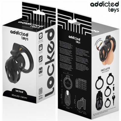 Addicted toys locked - gaiola de pênis crypt selada 8 cm addicted toys locked caliente. Pt