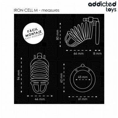 Addicted toys locked - gaiola de pênis de metal com célula de ferro tamanho m addicted toys locked caliente. Pt