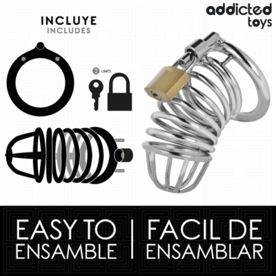 Addicted toys locked - gaiola de pênis de metal com célula de ferro tamanho m addicted toys locked caliente. Pt