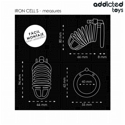 Addicted toys locked - gaiola de pênis de metal com célula de ferro 4 cm tamanho s addicted toys locked caliente. Pt