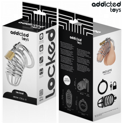 Addicted toys locked - gaiola de pênis de metal com célula de ferro 4 cm tamanho s addicted toys locked caliente. Pt