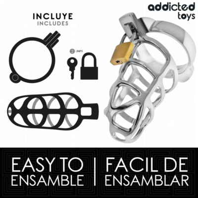 Addicted toys locked - gaiola de pênis com trava de prata tamanho m addicted toys locked caliente. Pt