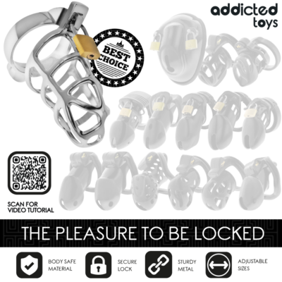 Addicted toys locked - gaiola de pênis com trava de prata tamanho m addicted toys locked caliente. Pt