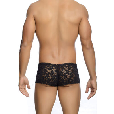 Mob - boxer de renda preta tamanho p/m mob caliente. Pt