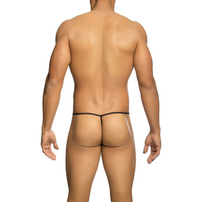 Mob - tanga t-shaped transparente preta tamanho p/m mob caliente. Pt