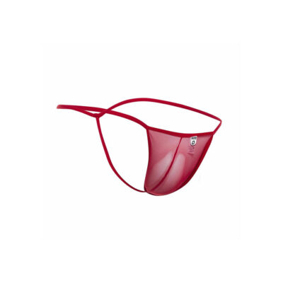 Mob - tanga transparente vermelha em formato de t tamanho l/xl mob caliente. Pt