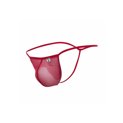 Mob - tanga transparente vermelha em formato de t tamanho l/xl mob caliente. Pt
