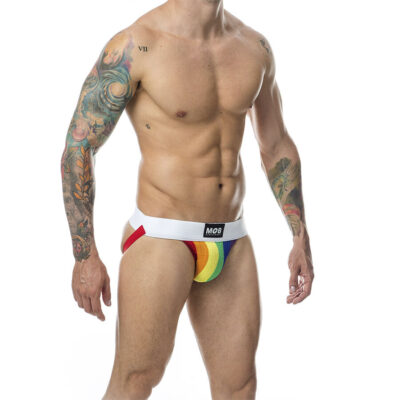 Mob - calça classic jock stripe rainbow tamanho m mob caliente. Pt
