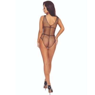 Alternative view of PASSION - BS114 BLACK GRID BODYSTOCKING