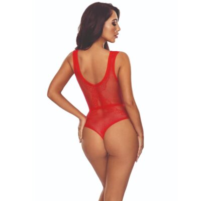 Alternative view of PASSION - BS115 BODYSTOCKING GRID VERMELHO