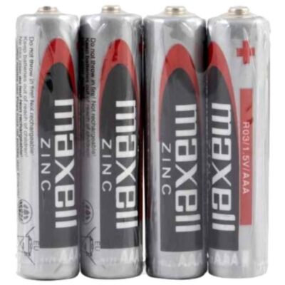 MAXELL - PILHA SALINA MANGANESO AAA R03 RETRÁTIL*4