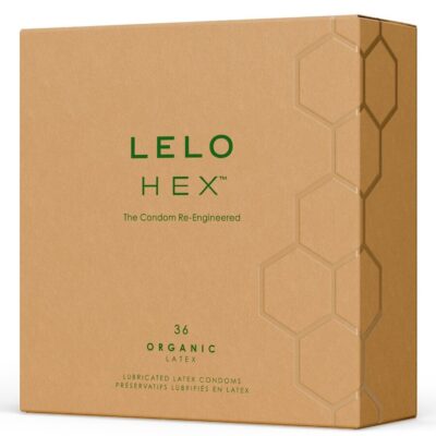 Lelo - caixa de preservativos orgânicos hex 36 unidades lelo caliente. Pt