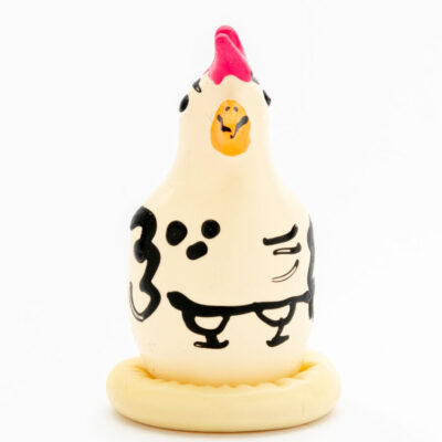 Condomerie - preservativos novidades pintados à mão cocky rooster condomerie caliente. Pt
