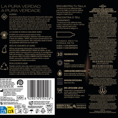 Durex - total connection xl ultra fine plus sem látex 10 unidades durex condoms caliente. Pt
