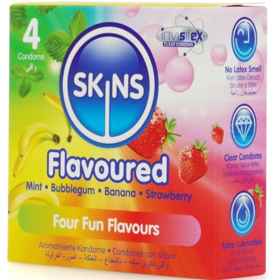 SKINS - PRESERVATIVOS PREMIUM MULTI SABORES PACOTE 4 2 Skins - preservativos premium multi sabores pacote 4 - image 2