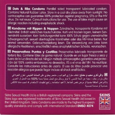 Skins - dots & ribs premium preservativos pacote 4 skins caliente. Pt