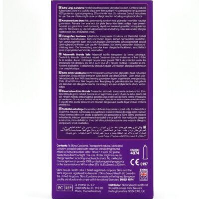 Skins - preservativos extra grande premium pacote com 16 skins caliente. Pt