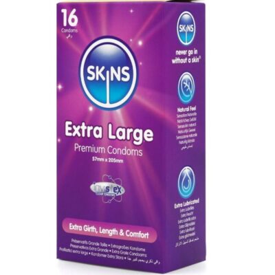 Alternative view of SKINS - PRESERVATIVOS EXTRA GRANDE PREMIUM PACOTE COM 16